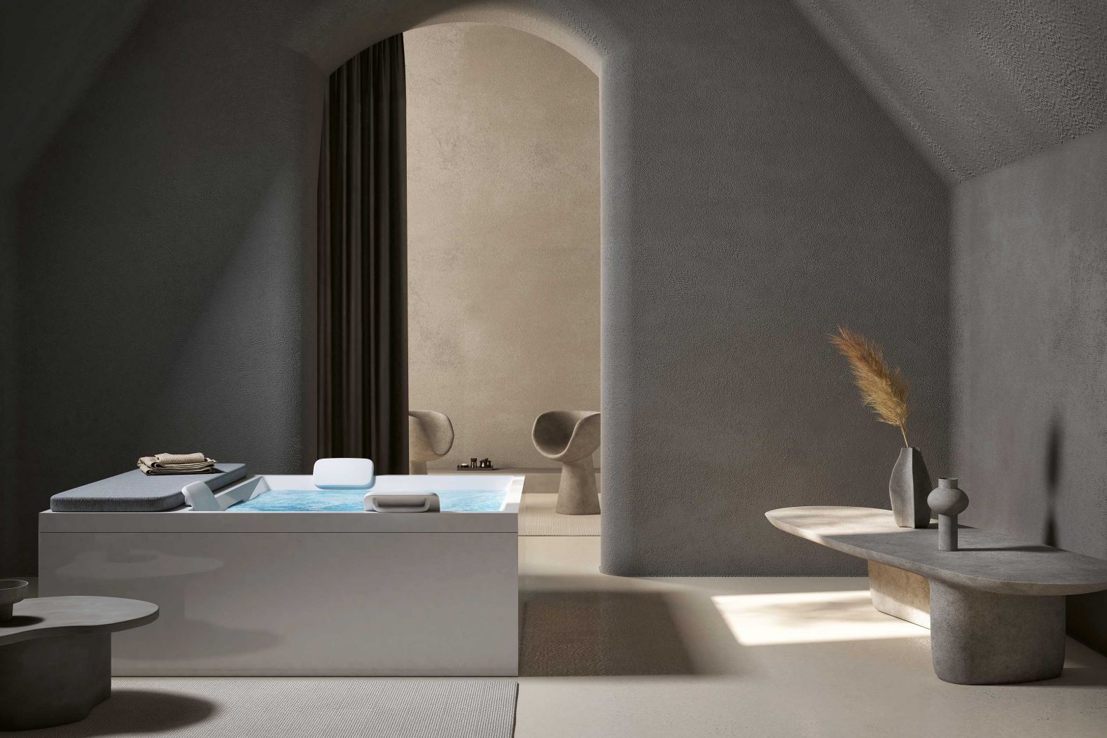 Draussen oder doch lieber drinnen? Bei «Time XL» entscheiden Sie, wo Sie den Whirlpool platzieren möchten. Designt vom ZeTae Studio ist der elegante Pool nämlich ein wahrer Blickfang und sollte keinesfalls versteckt werden. Zudem ist «Time XL» dank des «Talent Systems 2.0» auch technisch auf dem neusten Stand. Die kleinen Düsen sind kaum sichtbar, überzeugen aber mit ihrer wohltuenden Wirkung. Gepaart mit der Lichttherapie gibt es bei diesem Whirlpool, der Platz für zwei bietet, in Sachen Erholung keine Kompromisse. RELAXDESIGN.IT