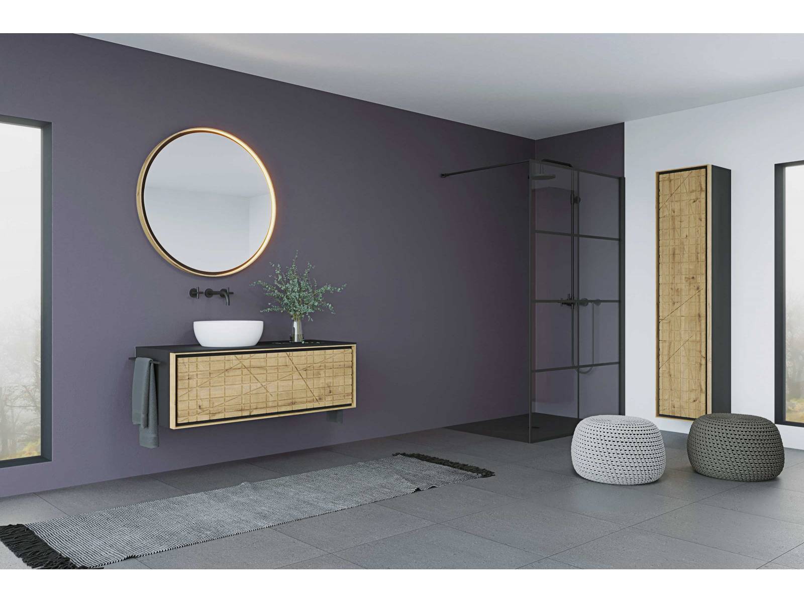 Der Name der Kollektion «Vanity Arteko» ist eine Anlehnung an den 1920er Jahre Stil Art Déco. Für die Fläche zwischen dem feinen Frontrahmen stehen vierzehn Feinsteinzeugfarben oder eine Massivholzfront zur Auswahl. Loosli.