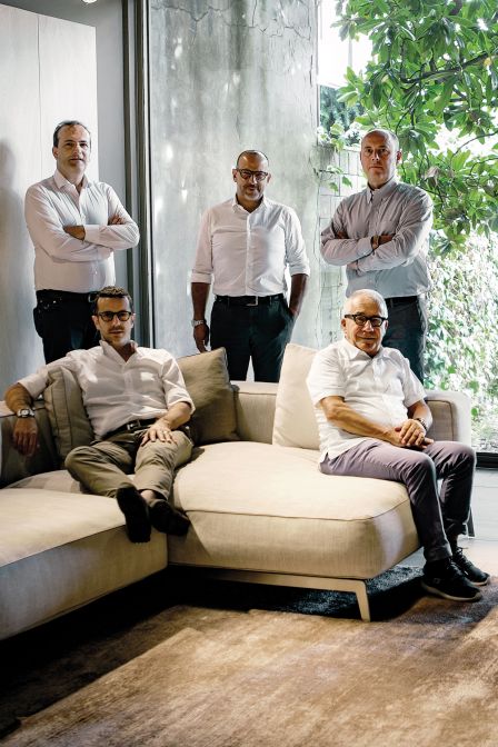 Die Familie Galimberti leitet bereits in dritter Generation die Geschicke des Unternehmens. Im Bild von links nach rechts, stehend: Luca, Saul und Giuliano; sitzend: Matteo und Pietro. 