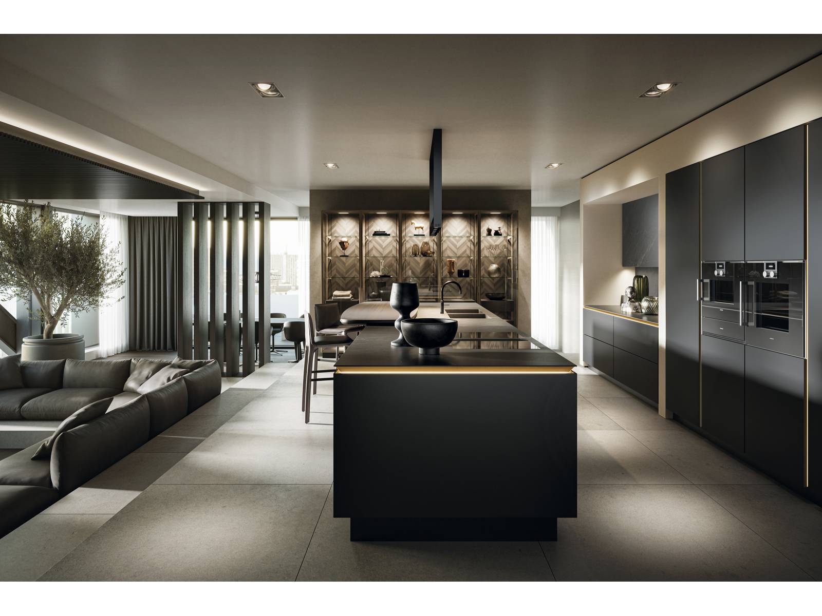 Es ist längst kein Trend mehr, dass Wohnraum und Küche verschmelzen und so für einen neuen, urbanen Lebensstil stehen. Die «Siematic SLX Pure» kommt da gerade recht. Das grifflose Küchenkonzept mit filigranen Proportionen und edlen Oberflächen bietet nicht nur alles, was es für eine perfekt ausgestattete Küche braucht, sondern beinhaltet auch elegante Glasvitrinen mit variabel einsetzbaren Glastablaren und raffiniert eingesetzten Lichtelementen. Siemtatic.