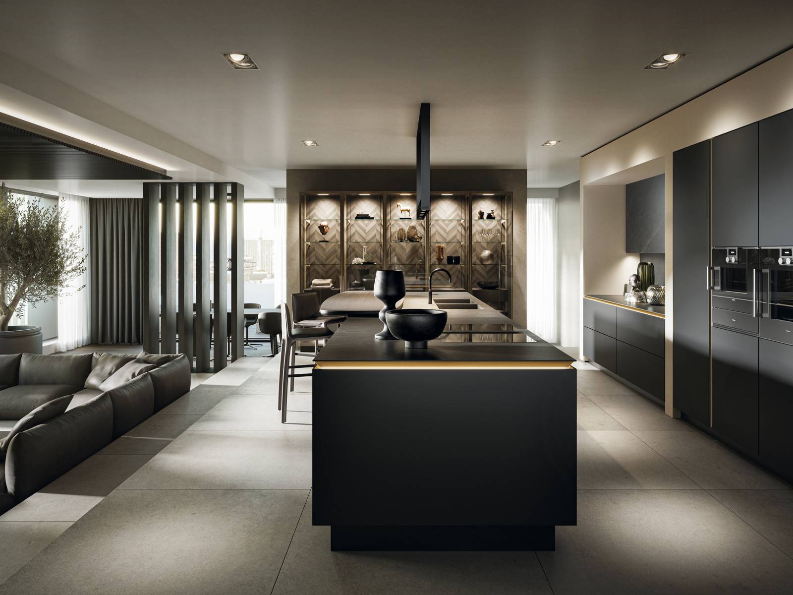 Es ist längst kein Trend mehr, dass Wohnraum und Küche verschmelzen und so für einen neuen, urbanen Lebensstil stehen. Die «Siematic SLX Pure» kommt da gerade recht. Das grifflose Küchenkonzept mit filigranen Proportionen und edlen Oberflächen bietet nicht nur alles, was es für eine perfekt ausgestattete Küche braucht, sondern beinhaltet auch elegante Glasvitrinen mit variabel einsetzbaren Glastablaren und raffiniert eingesetzten Lichtelementen. Siemtatic.